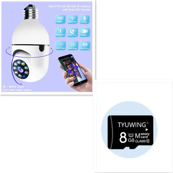 WiFi CAMERA 1080P Bulb 4X Zoom Camera E27 Home 5GWiFi Alarm Monitor ARCHERWAREHOUSE