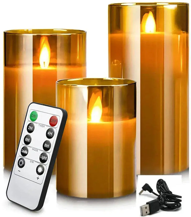 USB Rechargeable LED Pillar Candles ARCHERWAREHOUSE